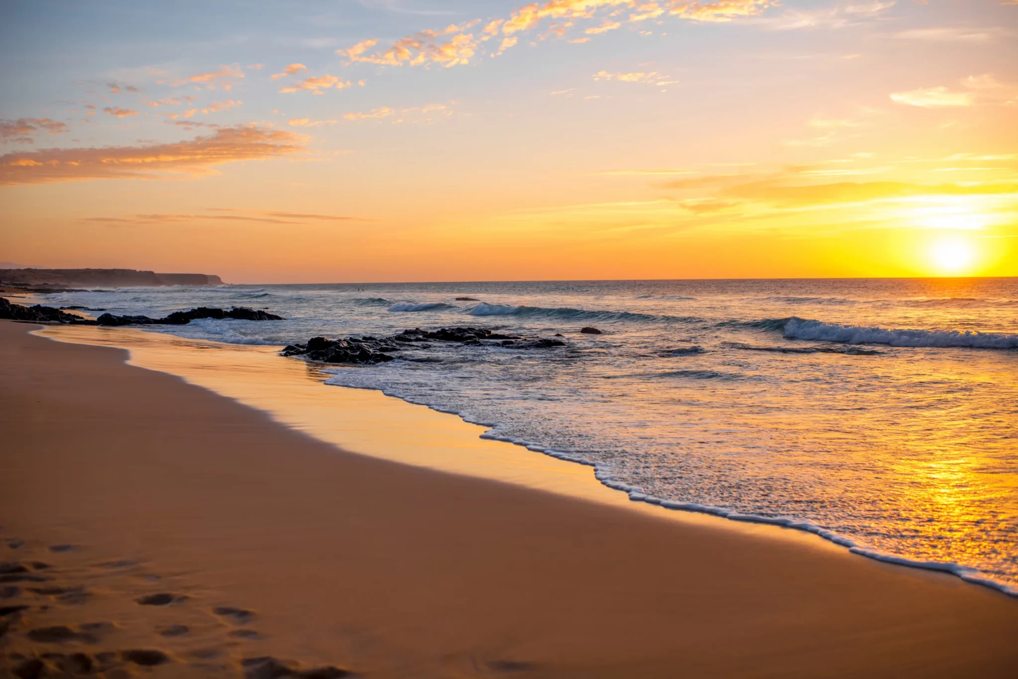 Paisaje de la playa de El Cotillo, en Fuerteventura