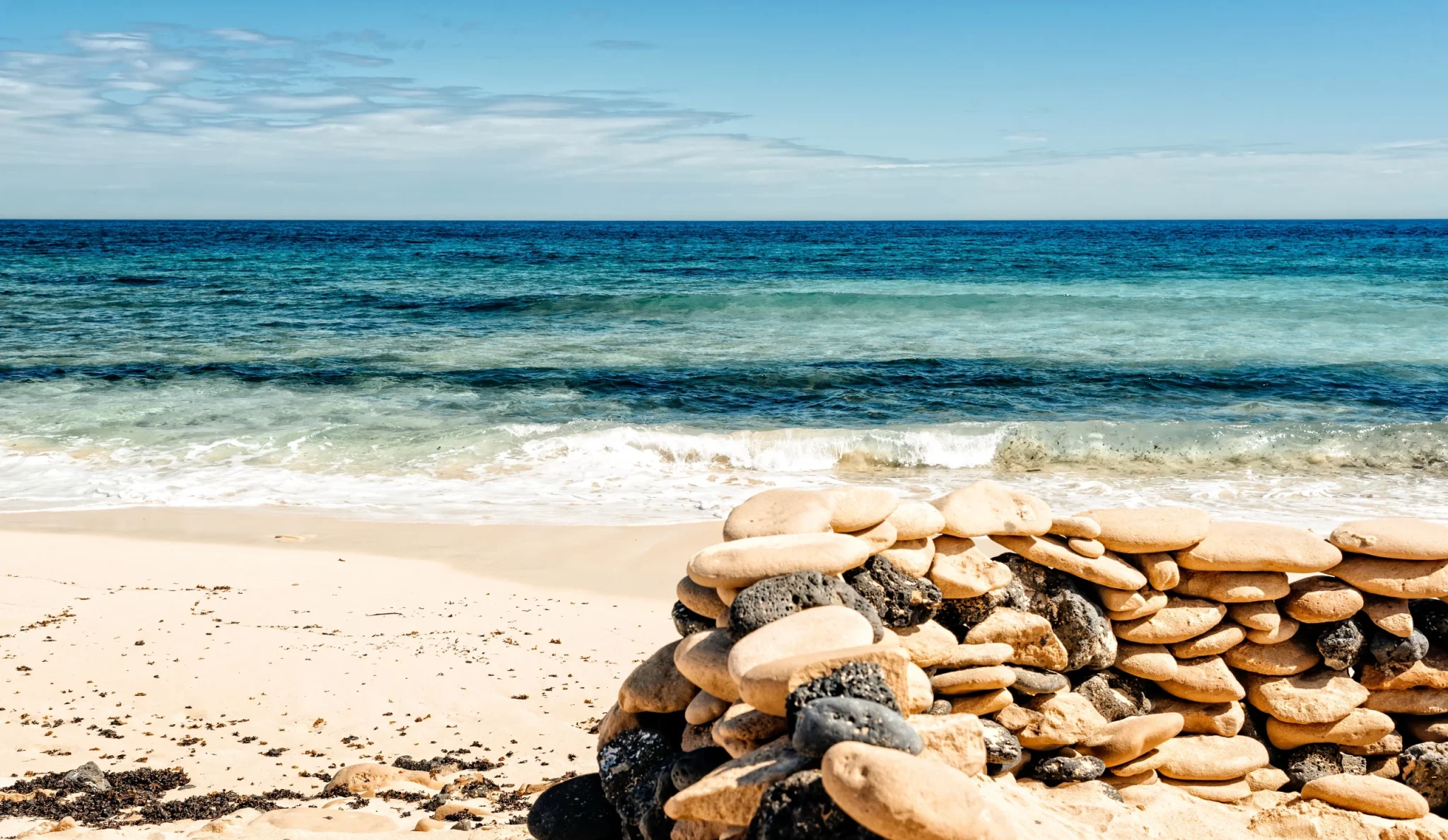 Vista de la playa del corralejo en Fuerteventura, en las Islas Canarias orientales